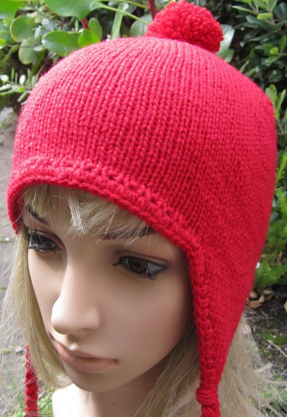 Aviator Hat Earflap Beanie - Red - Made To Order