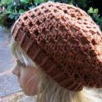 Crocheted Beret Hat - Ginger